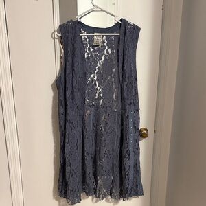 Vocal Gray Lace Cardigan